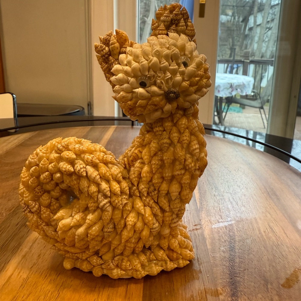 Handcrafted Tan Fox Figurine made from shells